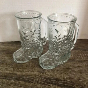 Vtg Libbey  Boot Glass Mugs